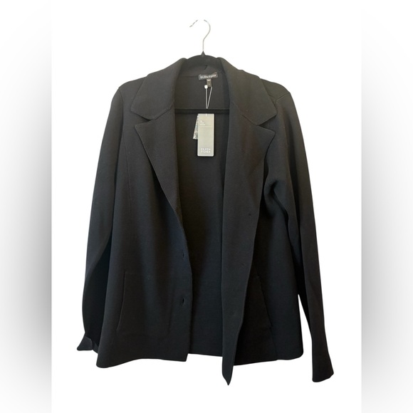 Eileen Fisher Jackets & Blazers - Eileen Fisher Black Silk Blend Women's Notched Jacket Size Large NWT